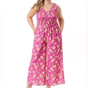 Jessica Simpson Pink Floral Jumpsuit